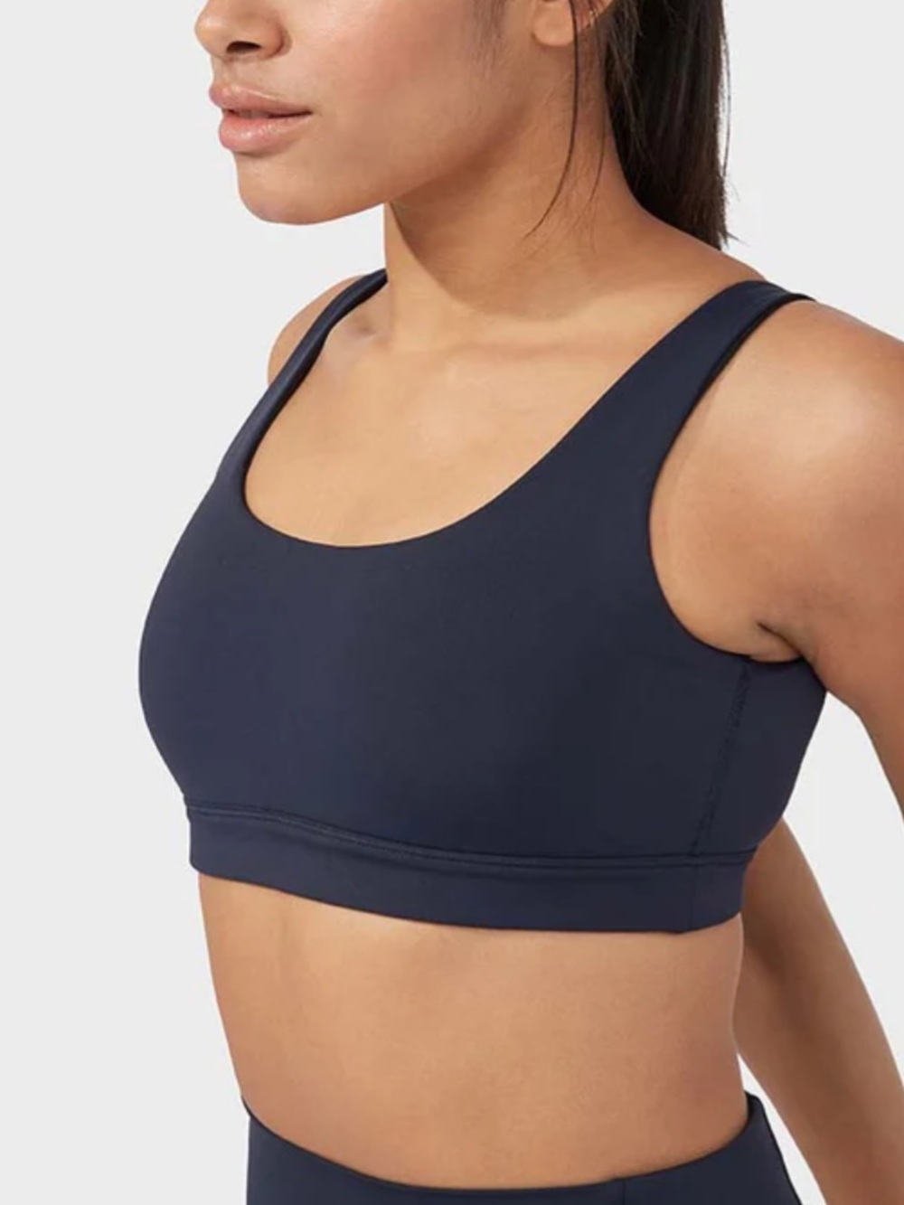 Manduka Presence Sports Bra Navy Blue Low to Medium Support Yoga Activewear NWT